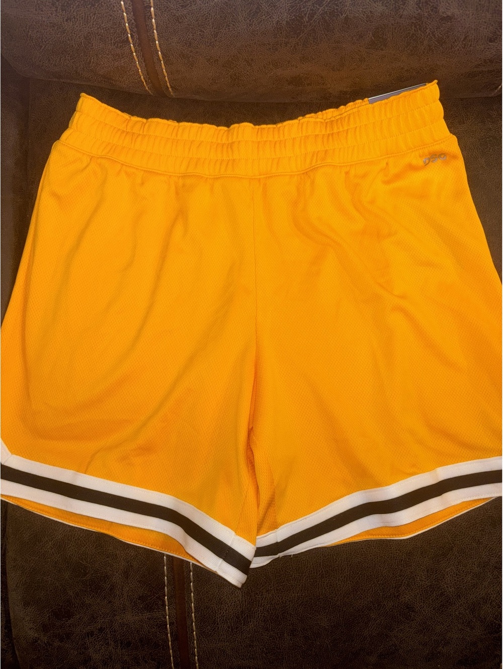 NWT DSG Girls Mesh Athletic Running Shorts XL 16 University Gold Yellow